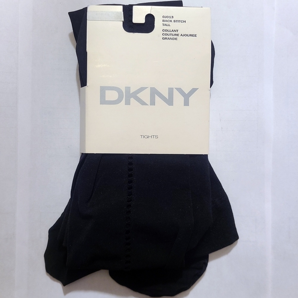 BNWT - DKNY - (Size Tall) Black Back Stitch Women's Tights